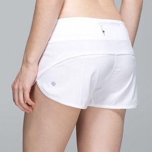 WHITE LULU SPEED UP SHORTS